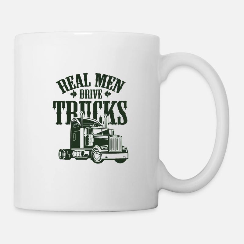 real men drive trucks - Mug - white