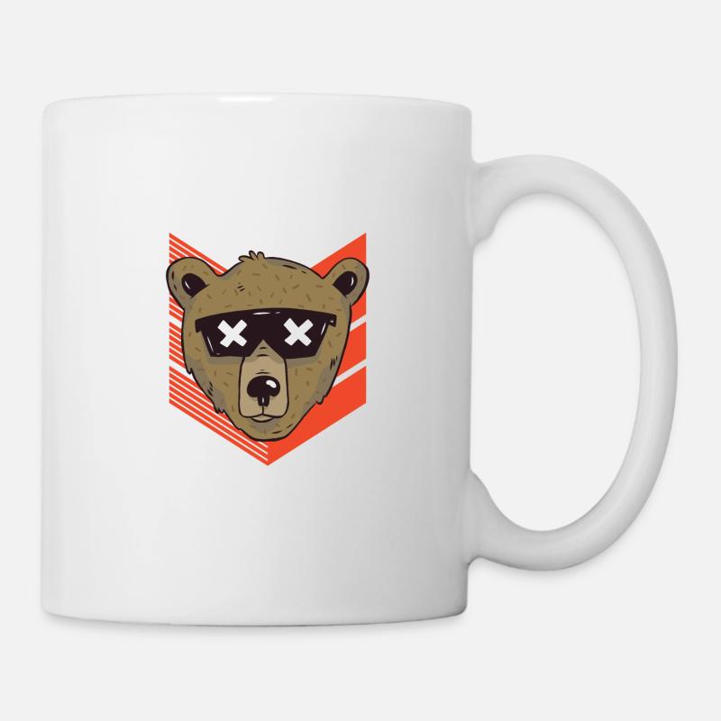 Ours cool, ours cool, ours avec des lunettes de soleil - Mug blanc - blanc
