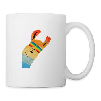 LAMA ALPAKA REGENBOGEN SONNENBRILLE - Tasse - Weiß - Rechts