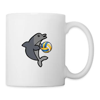 Dolphin Delphin Delfin Volleyball Volley Geschenk - Tasse - Weiß - Rechts