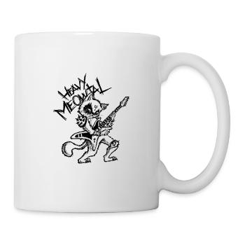 Heavy Metal Katze Rock Gitarre Gitarrist Band Cat - Tasse - Weiß - Rechts