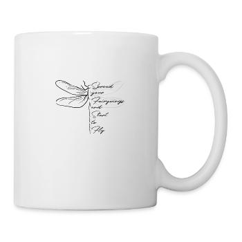 Dragonfly Wings Inspiration and Motivation Saying - Mug - white - Right