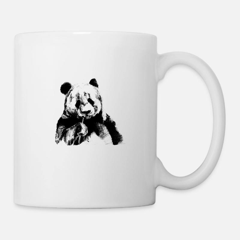Panda noir - Mug blanc - blanc