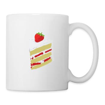 Cake strawberry Delicious gift idea pie - Mug - white - Right