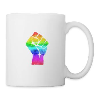 POWER FIST LGBT Fist Fighting Gay Pride CSD PRIDE - Mug - white - Right