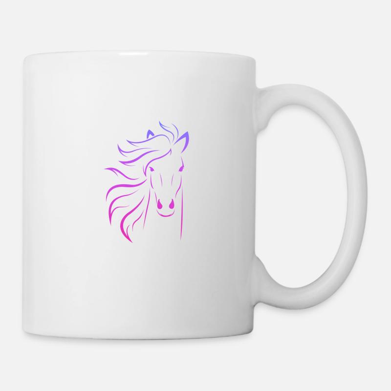 Cheval équitation Sport Filles Dames Enfants - Mug blanc - blanc