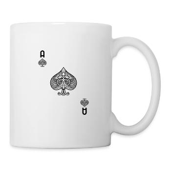 Kartenspiel Karte Pik As tshirt Skat Poker Karten - Tasse - Weiß - Rechts