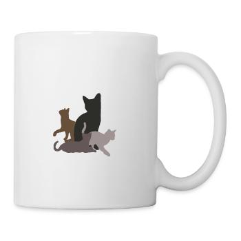 quatre chats noirs - Mug blanc - blanc - Droite