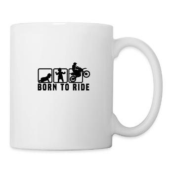 Motorrad Fahrer Motocross Stunt Moped Geschenk - Tasse - Weiß - Rechts