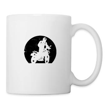 Moto pilote Lune Motocross Tour Cadeau - Mug blanc - blanc - Droite