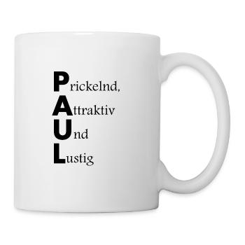 Namensbeschreibung Paul, Geschenkidee, Spruch - Tasse - Weiß - Rechts