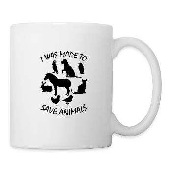 SAVE ANIMALS Shirt · Tierschutz · Geschenk - Tasse - Weiß - Rechts