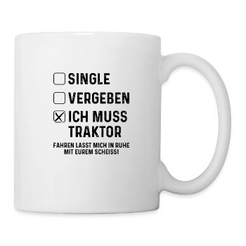 Statut de relation Chemise · Conduite de tracteur · Cadeau - Mug blanc - blanc - Droite
