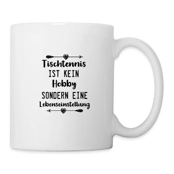 Tischtennis Ping Pong Lustig Witz Spruch Slogan - Tasse - Weiß - Rechts