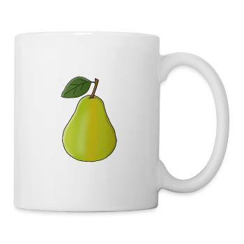 Poire avec feuille - Mug blanc - blanc - Droite