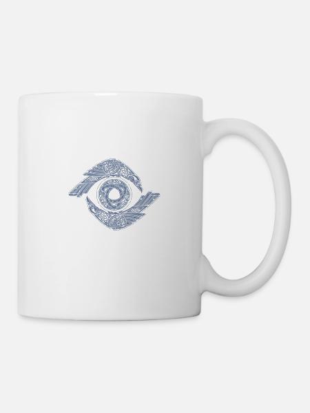Odin Rabe Huginn Muninn ragnarok myther thor Geschenk - Tasse - Weiß