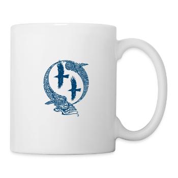Odin Rabe Huginn Muninn ragnarok myther thor Geschenk - Tasse - Weiß - Rechts