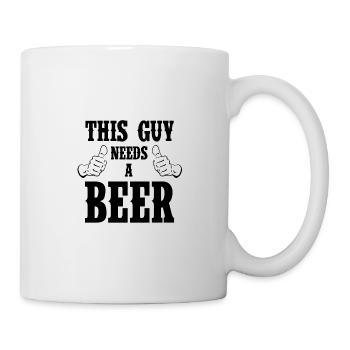Ich brauche Bier! Saufen Trinken Betrinken Party - Tasse - Weiß - Rechts