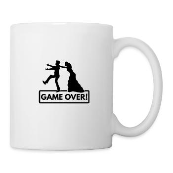 game over! Heiraten Hochzeit Geschenk Nerd Gamer - Tasse - Weiß - Rechts