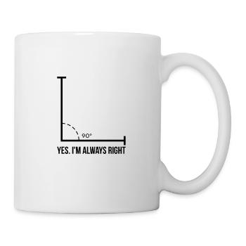 Mathe Lehrer Ich habe immer Recht Algebra Geschenk - Tasse - Weiß - Rechts