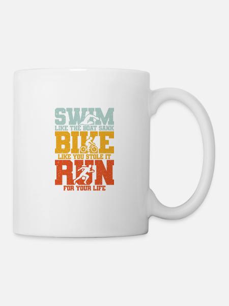 Triathlon - Natation Cyclisme Running Gift - Mug blanc - blanc