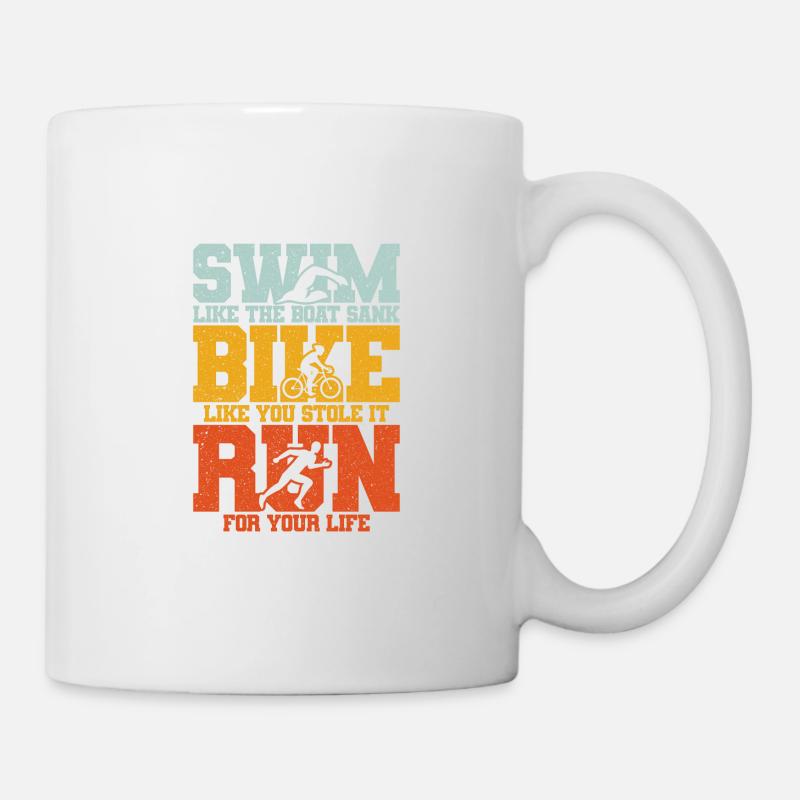 Triathlon - Natation Cyclisme Running Gift - Mug blanc - blanc