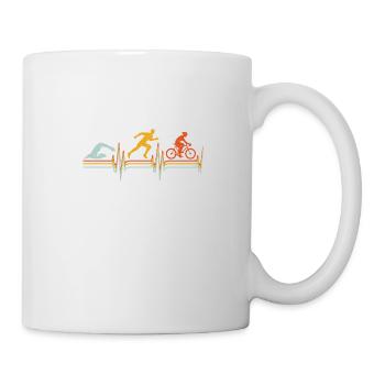 Triathlon Heart beat Vintage Triathlon Herzschlag - Tasse - Weiß - Rechts