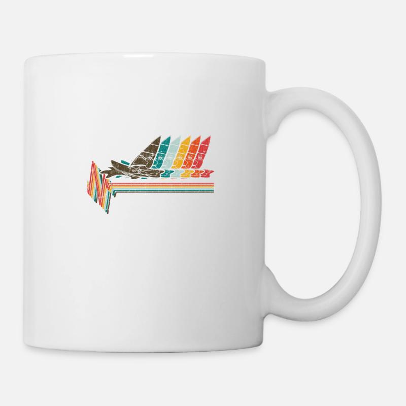 Herzschlag Windsurfer Windsurfen Vintage Geschenke - Tasse - Weiß