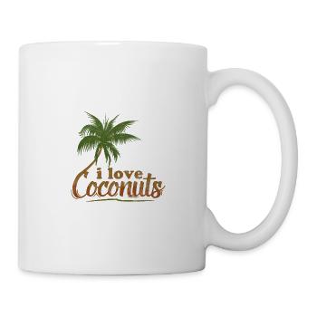I love Ich liebe Kokosnüsse Kokos Palme Coconuts - Tasse - Weiß - Rechts