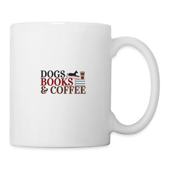 Dogs, Books & Coffee - Tasse - Weiß - Rechts