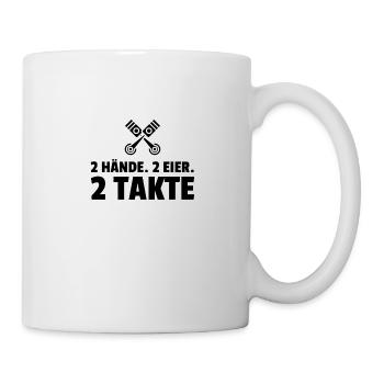 2 Hände. 2 Eier. 2 Takte - Tasse - Weiß - Rechts