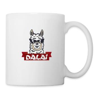 Dalai und Lama mit Brille T-Shirt Funny - Tasse - Weiß - Rechts