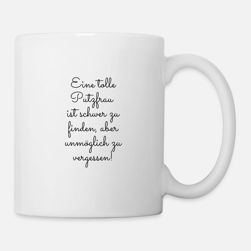 Putzfrau Geburtstagsgeschenk Abschied - Tasse - Weiß
