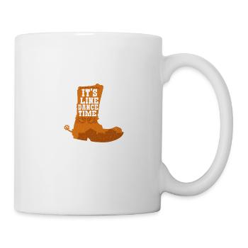 Line Dance Country Dancing Western Hat Boots - Mug - white - Right