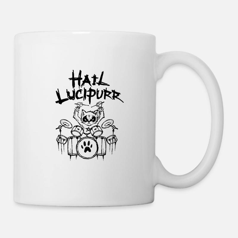 Hail Lucipurr Cat Gothique Groupe Métal - Mug blanc - blanc