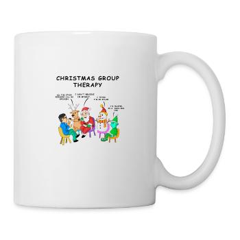 chirtsmas therapy Christmas goblin snowman - Mug - white - Right