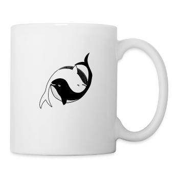 yin und yang wal blauwal geschenk - Tasse - Weiß - Rechts