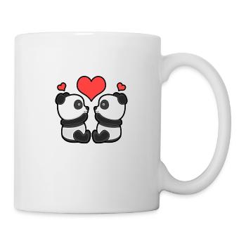 Panda couple amour coeur ours cadeau panda - Mug blanc - blanc - Droite