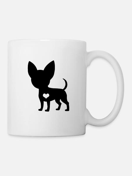 Chihuahua Hund Herzschlag Geschenk - Tasse - Weiß