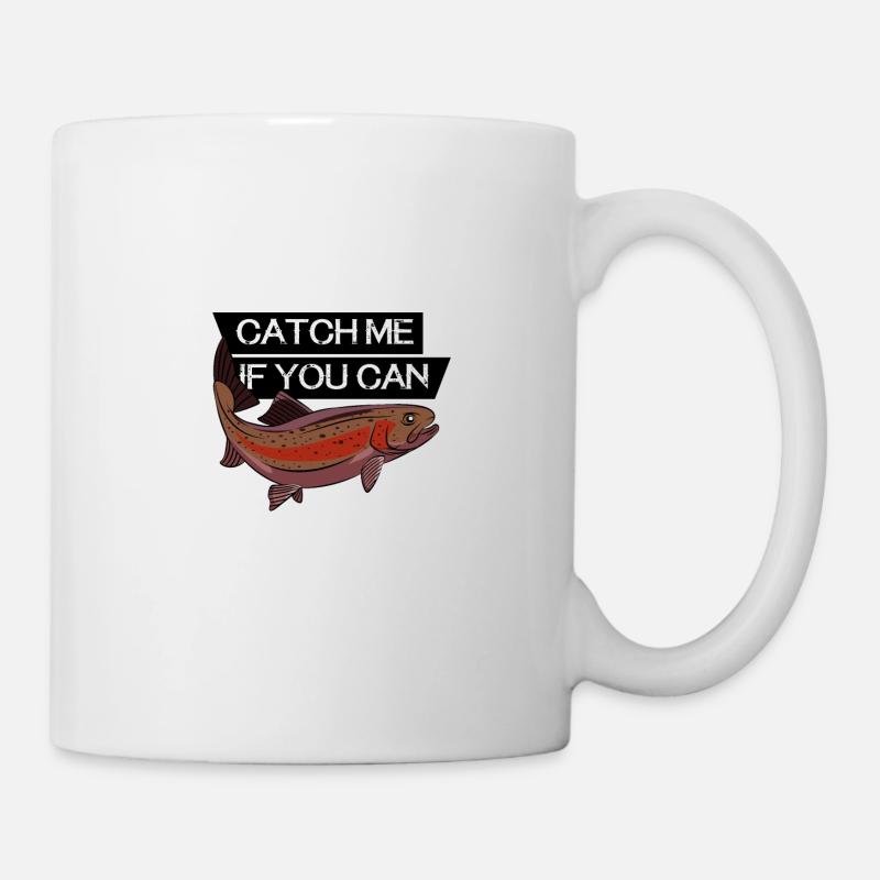 Cadeau de pêche de chemise de pêcheur de saumon de saumon de truite - Mug blanc - blanc