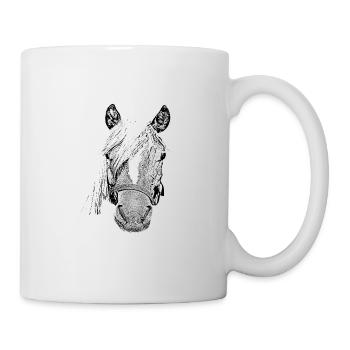Animaux,Animaux,Cheval, Chevaux, Animal de compagnie,Animaux, Tête - Mug blanc - blanc - Droite