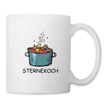 Sternekoch Kochtopf mit Sternen - Tasse - Weiß - Rechts