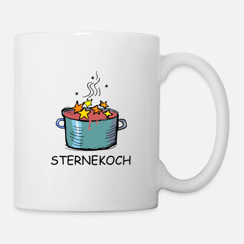 Sternekoch Kochtopf mit Sternen - Tasse - Weiß
