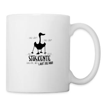 Stockente Silhouette Läuft Bei Dir Nordic Walking - Tasse - Weiß - Rechts