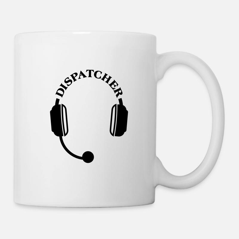 Dispatcher headset headphones micro micro emblem - Mug - white