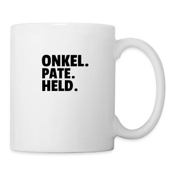 Onkel. Pate. Held. - Tasse - Weiß - Rechts