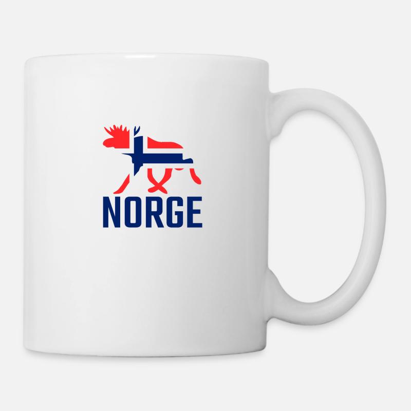 Norge Elk / Norvège drapeau vacances voyage cadeau - Mug blanc - blanc