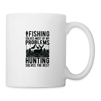 Pêche et chasse amusantes Cool - Mug blanc - blanc - Droite