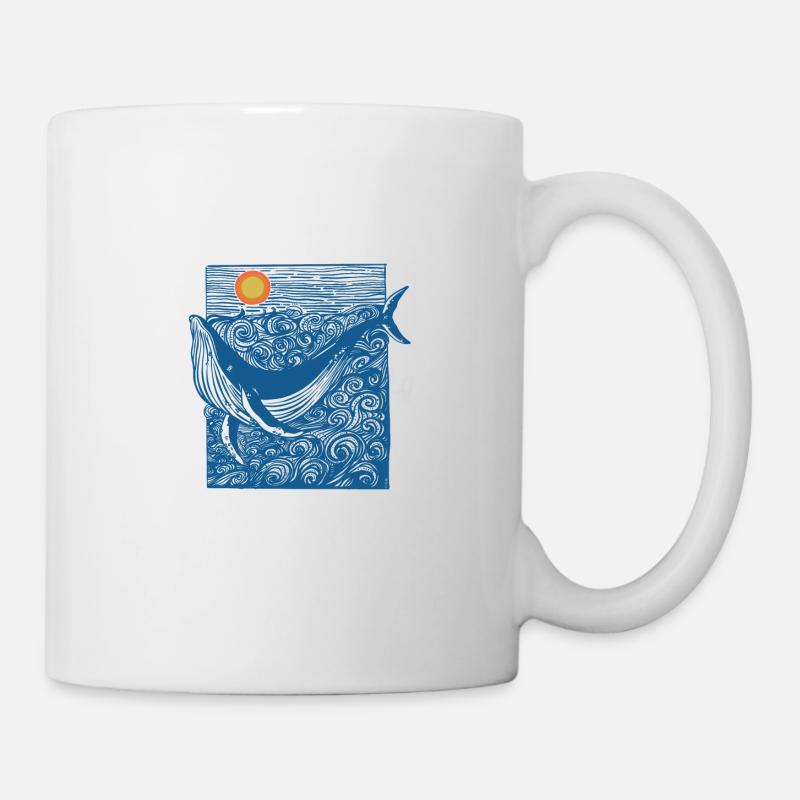 Ozean Wal Doodle - Tasse - Weiß