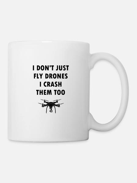 Drohne Quadcopter Crash FPV Fliegen Geschenk Hobby - Tasse - Weiß